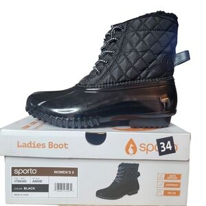 Sporto Quilted Black Women's Boots
